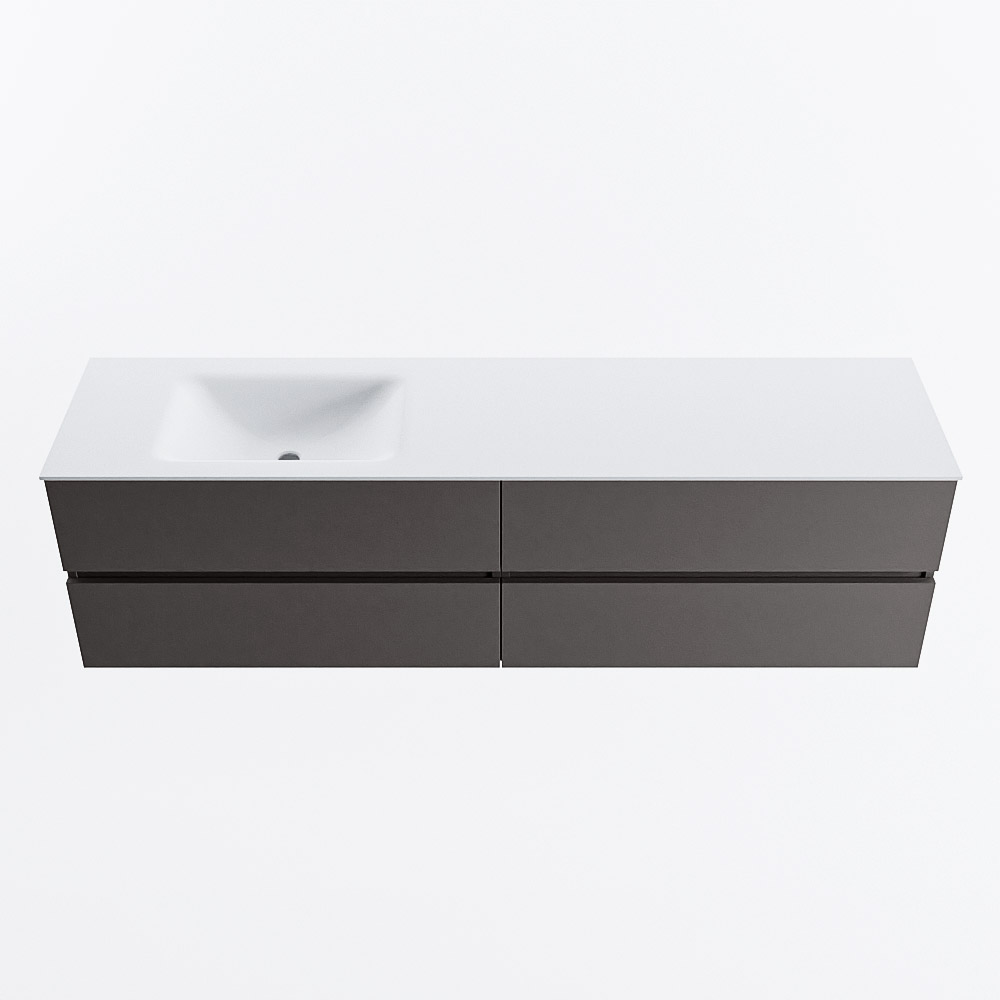 MONDIAZ VICA 180cm mueble de baño Dark Grey 4 cajones. Lavabo CLOUD Izquierda 1 orificio, color Talc. 5 MONDIAZ VICA 180cm mueble de baño Dark Grey 4 cajones. Lavabo CLOUD Izquierda 1 orificio, color Talc. - Imagen 5