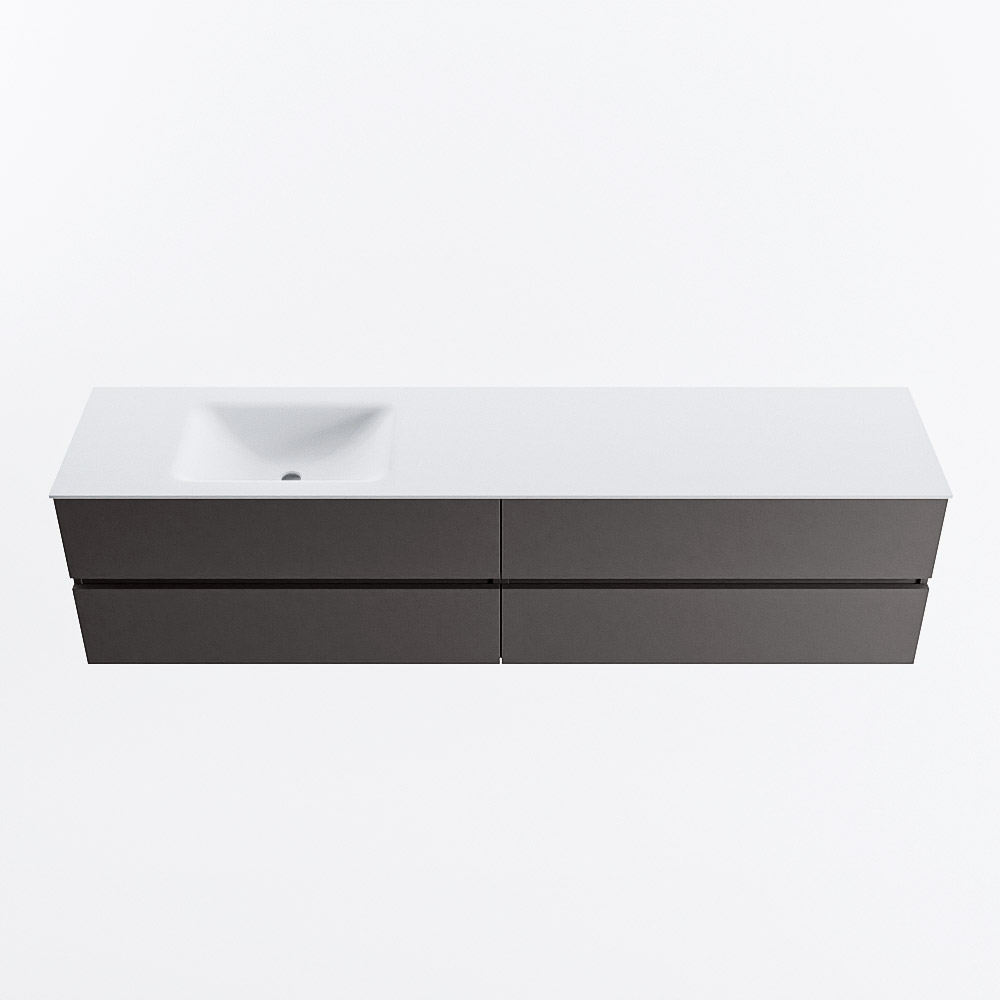 MONDIAZ VICA 200cm mueble de baño Dark Grey 4 cajones. Lavabo CLOUD Izquierda 1 orificio, color Talc. 5 MONDIAZ VICA 200cm mueble de baño Dark Grey 4 cajones. Lavabo CLOUD Izquierda 1 orificio, color Talc. - Imagen 5