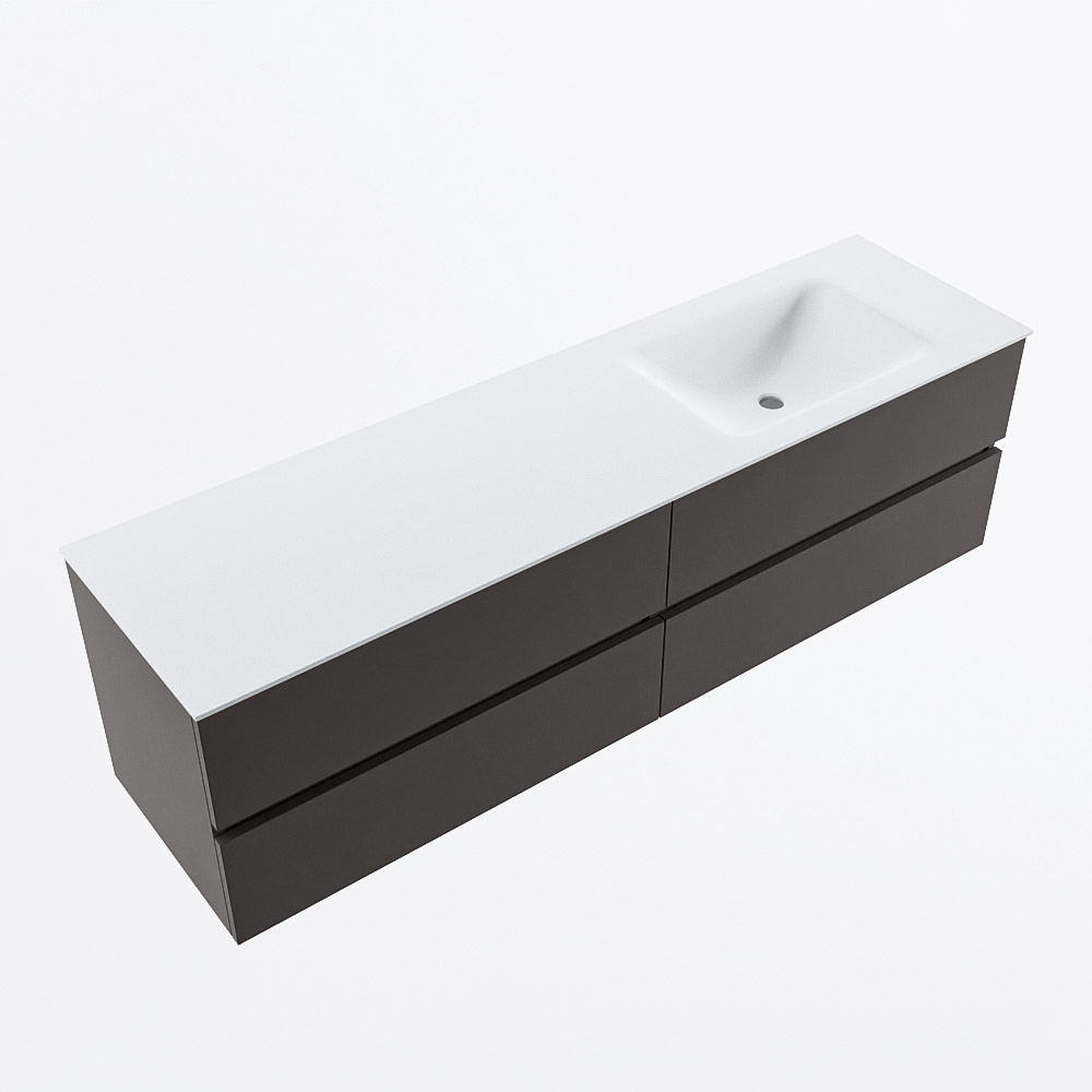 MONDIAZ VICA 170cm mueble de baño Dark Grey 4 cajones. Lavabo CLOUD Derecho 1 orificio, color Talc. 6 MONDIAZ VICA 170cm mueble de baño Dark Grey 4 cajones. Lavabo CLOUD Derecho 1 orificio, color Talc. - Imagen 6