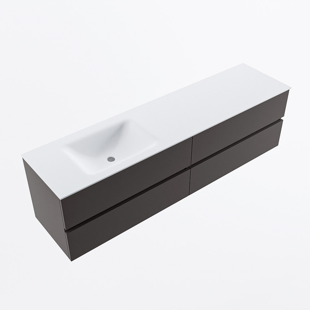 MONDIAZ VICA 180cm mueble de baño Dark Grey 4 cajones. Lavabo CLOUD Izquierda 1 orificio, color Talc. 6 MONDIAZ VICA 180cm mueble de baño Dark Grey 4 cajones. Lavabo CLOUD Izquierda 1 orificio, color Talc. - Imagen 6