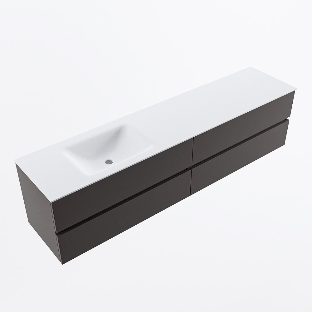 MONDIAZ VICA 200cm mueble de baño Dark Grey 4 cajones. Lavabo CLOUD Izquierda 1 orificio, color Talc. 6 MONDIAZ VICA 200cm mueble de baño Dark Grey 4 cajones. Lavabo CLOUD Izquierda 1 orificio, color Talc. - Imagen 6