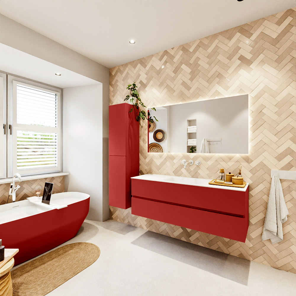 MONDIAZ VICA 140cm mueble de baño Fire 2 cajones. Lavabo CLOUD Centro sin orificio, color Talc. 4 MONDIAZ VICA 140cm mueble de baño Fire 2 cajones. Lavabo CLOUD Centro sin orificio, color Talc. - Imagen 4