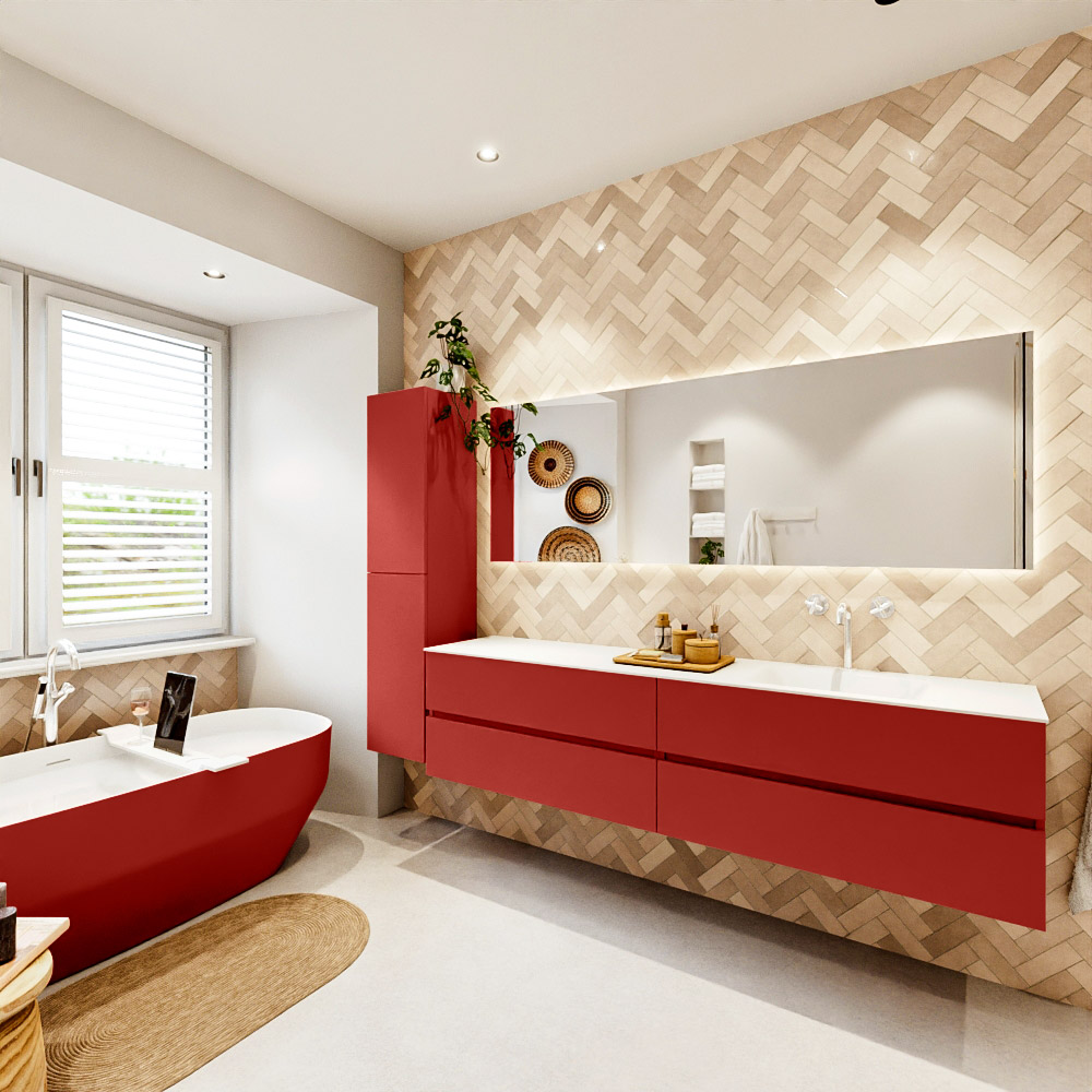 MONDIAZ VICA 200cm mueble de baño Fire 4 cajones. Lavabo CLOUD Derecho 1 orificio, color Talc. 4 MONDIAZ VICA 200cm mueble de baño Fire 4 cajones. Lavabo CLOUD Derecho 1 orificio, color Talc. - Imagen 4