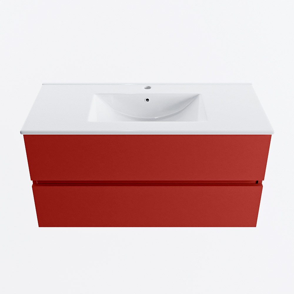 MONDIAZ VICA 100cm mueble de baño Fire 2 cajones. Lavabo DENIA Centro 1 orificio, color Blanco brillo. 5 MONDIAZ VICA 100cm mueble de baño Fire 2 cajones. Lavabo DENIA Centro 1 orificio, color Blanco brillo. - Imagen 5