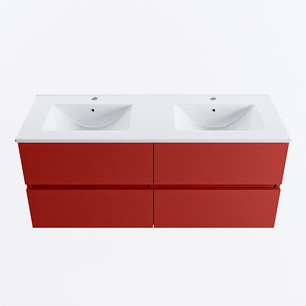 MONDIAZ VICA 120cm mueble de baño Fire 4 cajones. Lavabo DENIA Doble 2 orificios, color Blanco brillo. 5 MONDIAZ VICA 120cm mueble de baño Fire 4 cajones. Lavabo DENIA Doble 2 orificios, color Blanco brillo. - Imagen 5