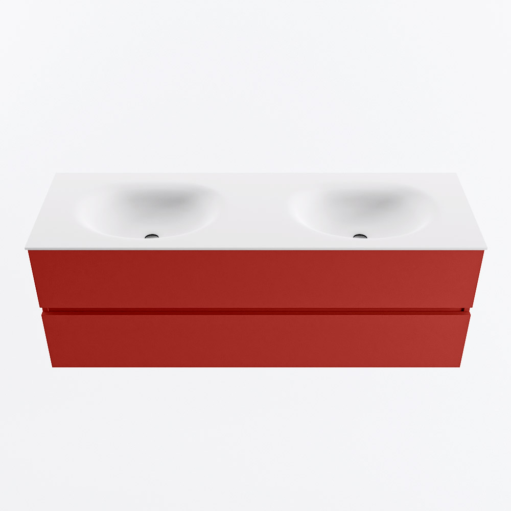 MONDIAZ VICA 140cm mueble de baño Fire 2 cajones. Lavabo MOON Doble sin orificio, color Talc. 5 MONDIAZ VICA 140cm mueble de baño Fire 2 cajones. Lavabo MOON Doble sin orificio, color Talc. - Imagen 5