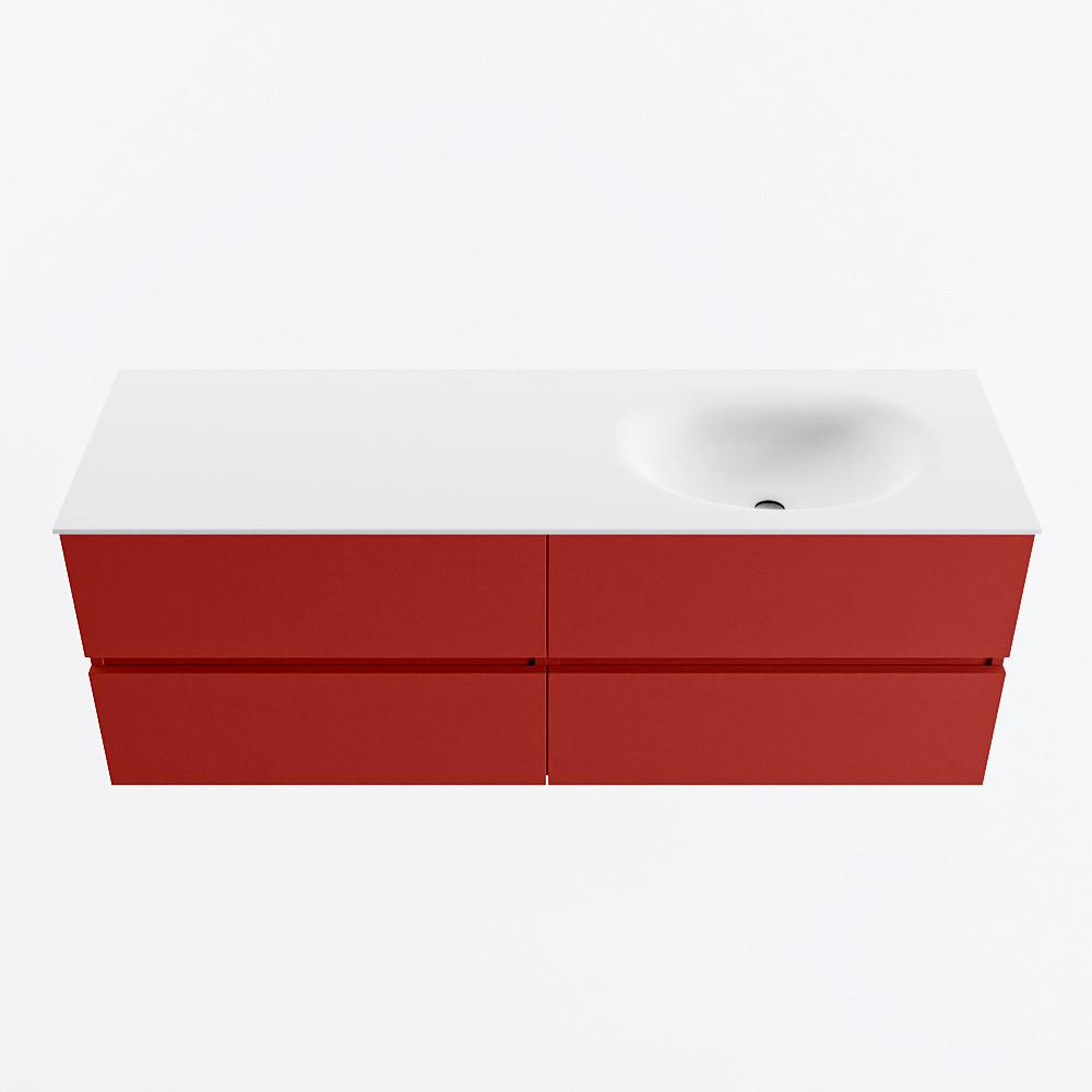 MONDIAZ VICA 140cm mueble de baño Fire 4 cajones. Lavabo MOON Derecho sin orificio, color Talc. 5 MONDIAZ VICA 140cm mueble de baño Fire 4 cajones. Lavabo MOON Derecho sin orificio, color Talc. - Imagen 5