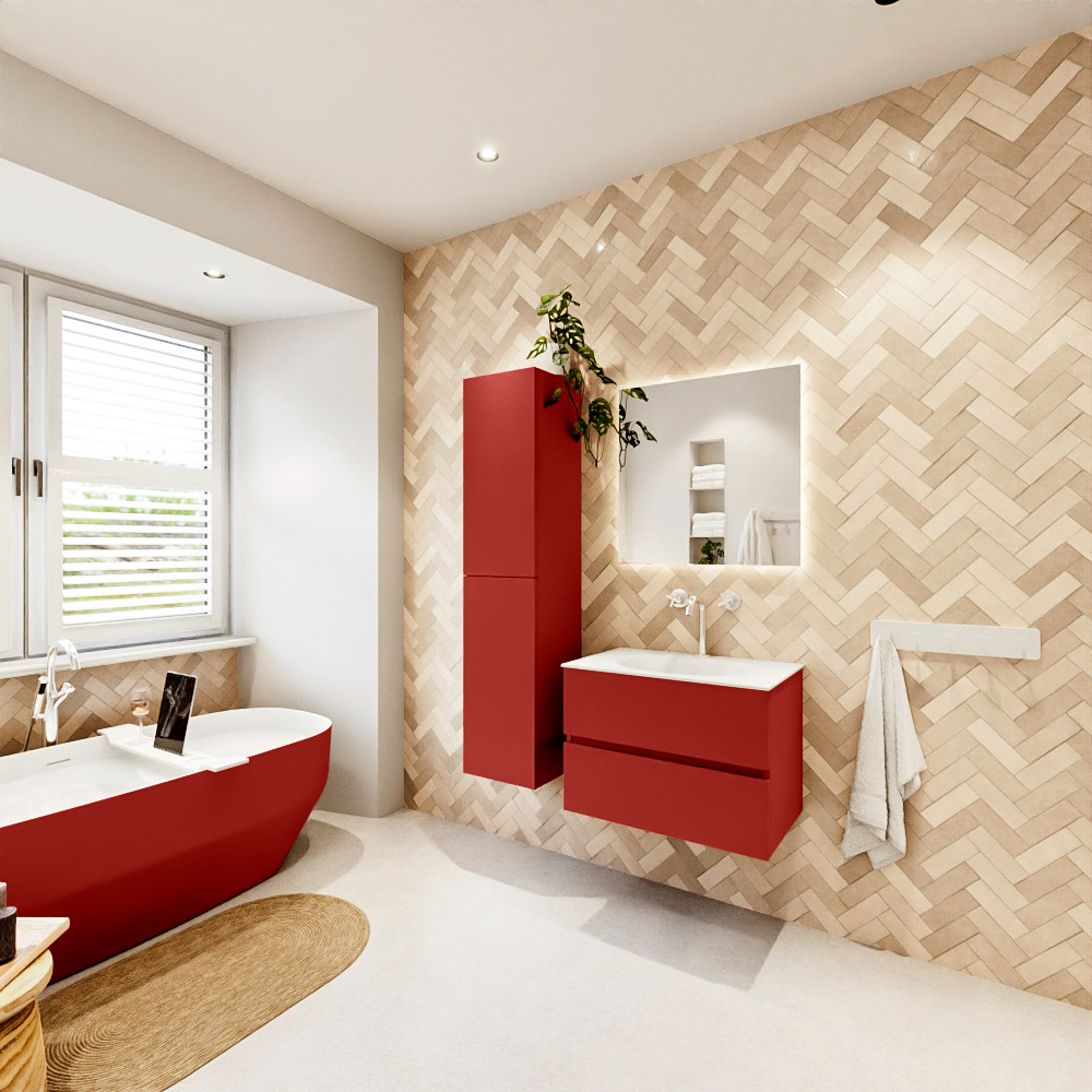 MONDIAZ VICA 70cm mueble de baño Fire 2 cajones. Lavabo MOON Centro 1 orificio, color Talc. 4 MONDIAZ VICA 70cm mueble de baño Fire 2 cajones. Lavabo MOON Centro 1 orificio, color Talc. - Imagen 4