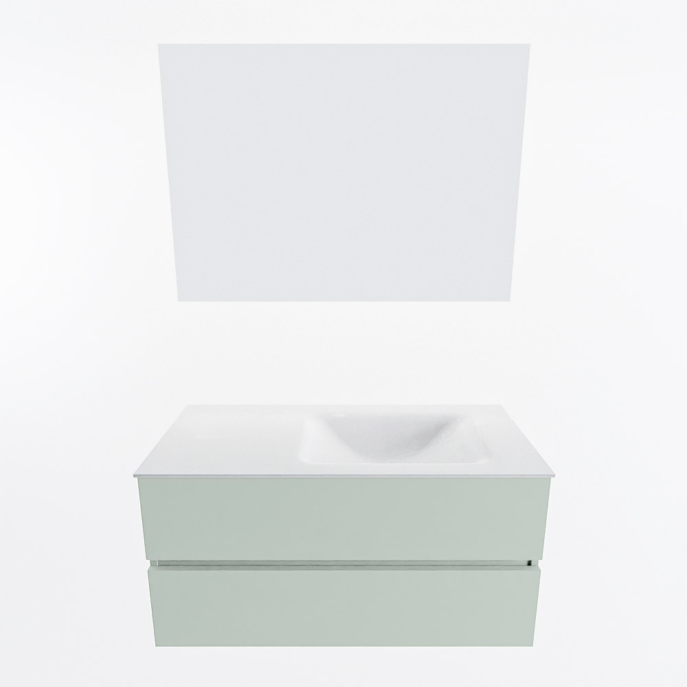 MONDIAZ VICA 100cm mueble de baño Greey 2 cajones. Lavabo CLOUD Derecho sin orificio color Talc con espejo LED. 5 MONDIAZ VICA 100cm mueble de baño Greey 2 cajones. Lavabo CLOUD Derecho sin orificio color Talc con espejo LED. - Imagen 5