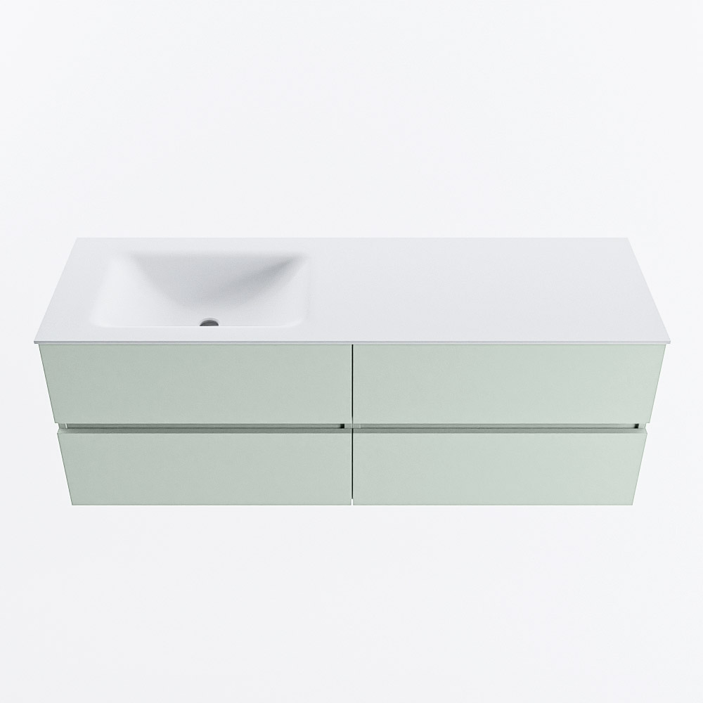 MONDIAZ VICA 140cm mueble de baño Greey 4 cajones. Lavabo CLOUD Izquierda sin orificio, color Talc. 5 MONDIAZ VICA 140cm mueble de baño Greey 4 cajones. Lavabo CLOUD Izquierda sin orificio, color Talc. - Imagen 5