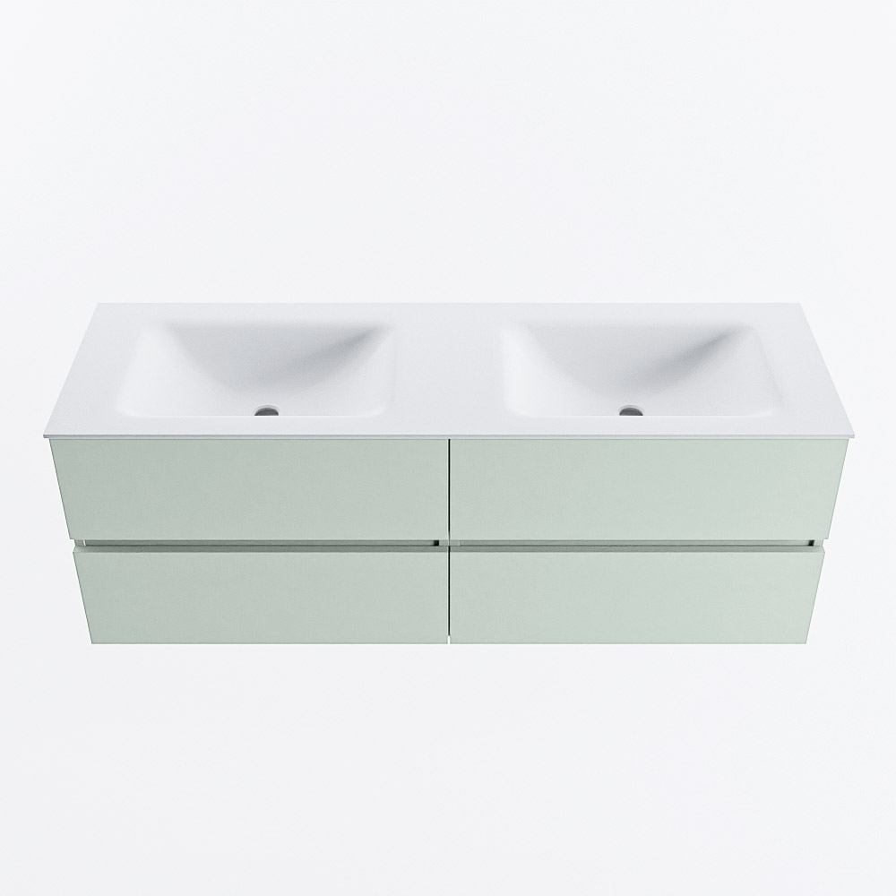 MONDIAZ VICA 140cm mueble de baño Greey 4 cajones. Lavabo CLOUD Doble sin orificio, color Talc. 5 MONDIAZ VICA 140cm mueble de baño Greey 4 cajones. Lavabo CLOUD Doble sin orificio, color Talc. - Imagen 5