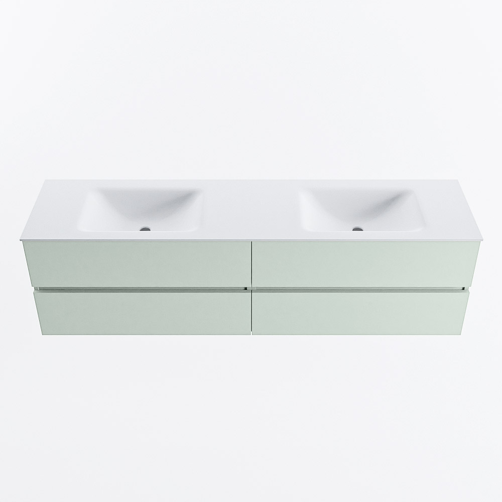 MONDIAZ VICA 180cm mueble de baño Greey 4 cajones. Lavabo CLOUD Doble sin orificio, color Talc. 5 MONDIAZ VICA 180cm mueble de baño Greey 4 cajones. Lavabo CLOUD Doble sin orificio, color Talc. - Imagen 5