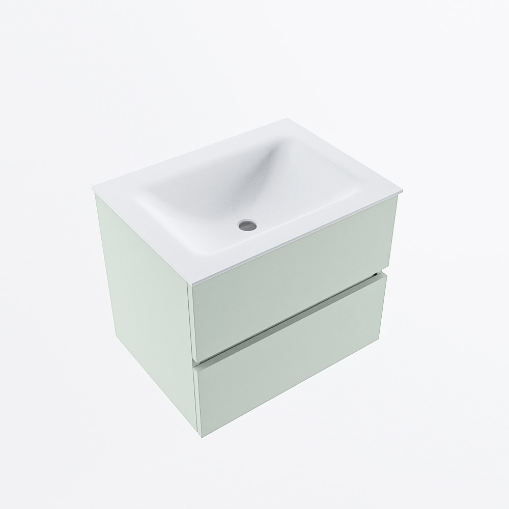 MONDIAZ VICA 60cm mueble de baño Greey 2 cajones. Lavabo CLOUD Centro sin orificio, color Talc. 6 MONDIAZ VICA 60cm mueble de baño Greey 2 cajones. Lavabo CLOUD Centro sin orificio, color Talc. - Imagen 6