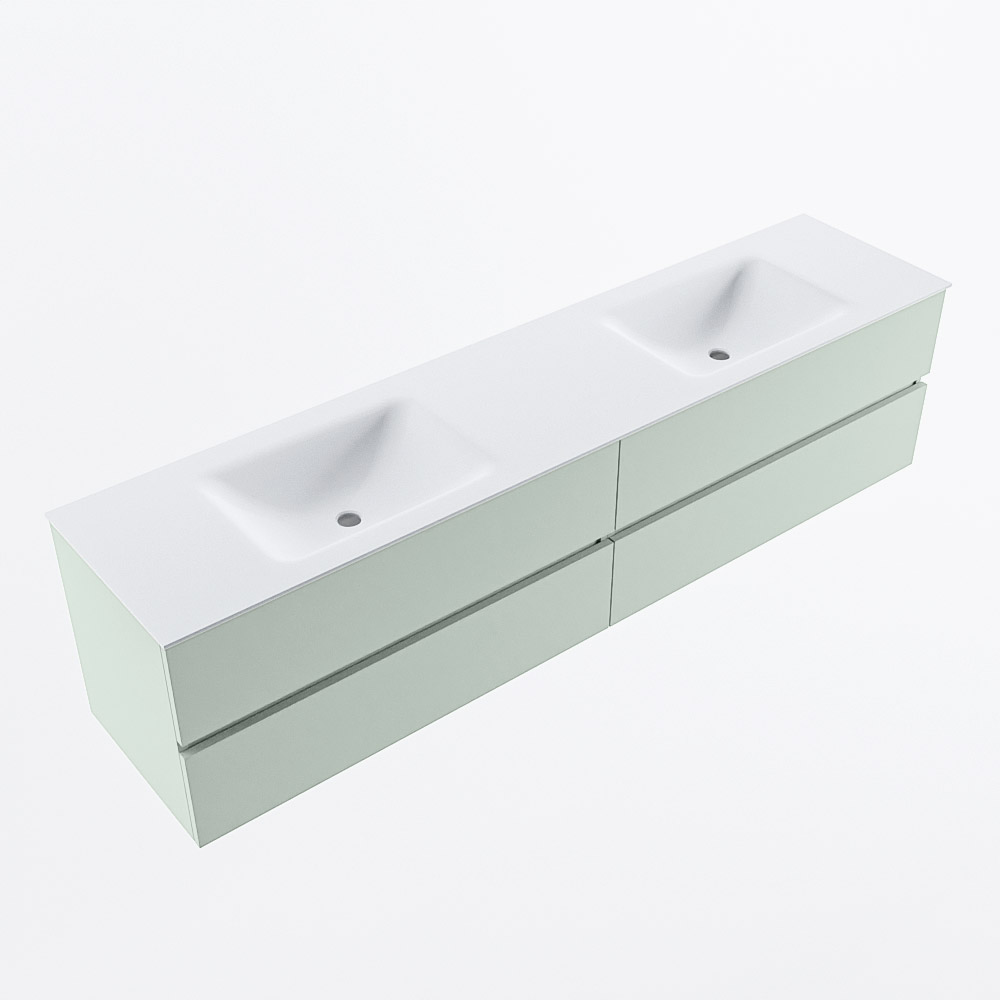 MONDIAZ VICA 200cm mueble de baño Greey 4 cajones. Lavabo CLOUD Doble 2 orificios, color Talc. 6 MONDIAZ VICA 200cm mueble de baño Greey 4 cajones. Lavabo CLOUD Doble 2 orificios, color Talc. - Imagen 6