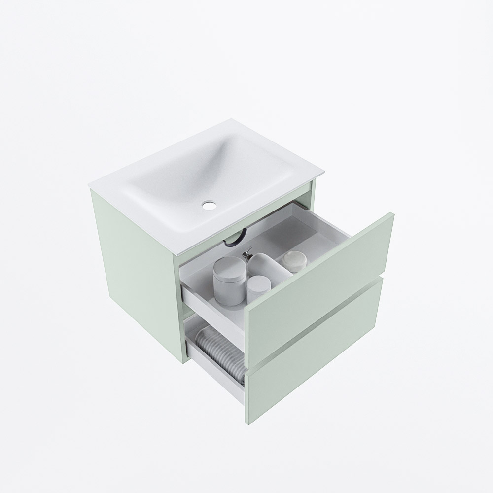 MONDIAZ VICA 60cm mueble de baño Greey 2 cajones. Lavabo CLOUD Centro sin orificio, color Talc. 7 MONDIAZ VICA 60cm mueble de baño Greey 2 cajones. Lavabo CLOUD Centro sin orificio, color Talc. - Imagen 7