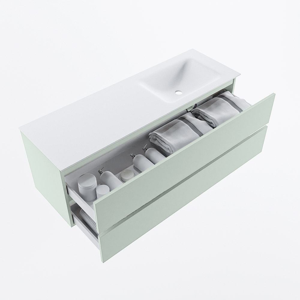 MONDIAZ VICA 140cm mueble de baño Greey 2 cajones. Lavabo CLOUD Derecho 1 orificio, color Talc. 7 MONDIAZ VICA 140cm mueble de baño Greey 2 cajones. Lavabo CLOUD Derecho 1 orificio, color Talc. - Imagen 7