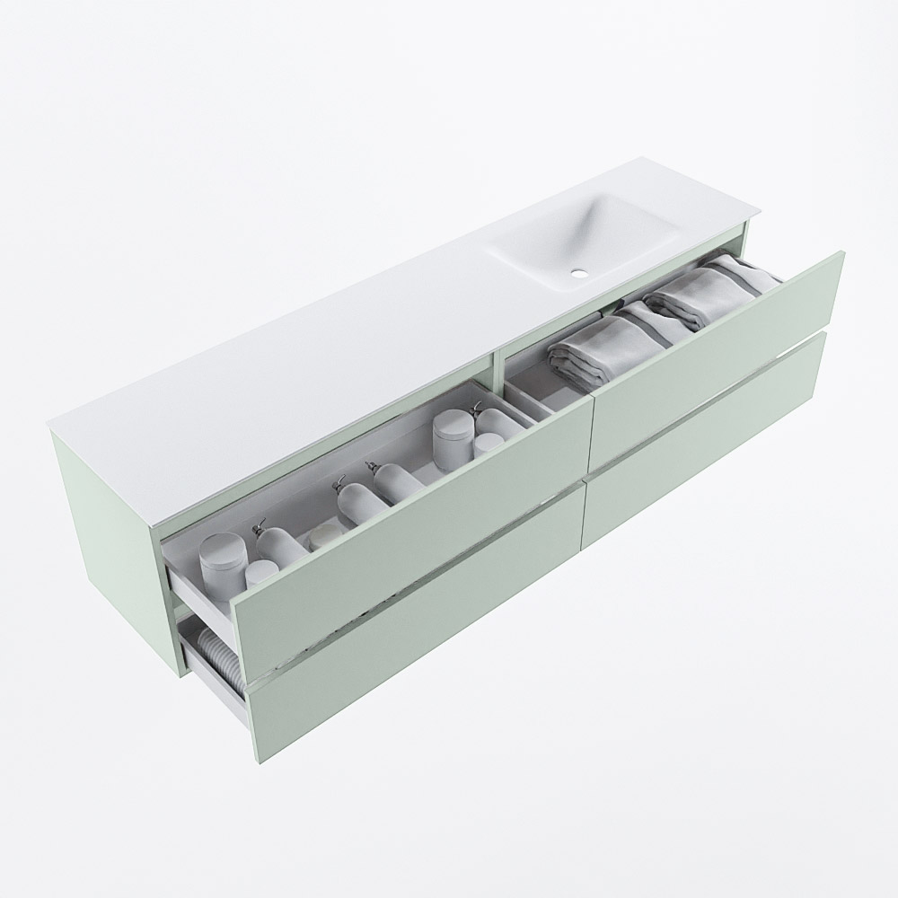 MONDIAZ VICA 200cm mueble de baño Greey 4 cajones. Lavabo CLOUD Derecho sin orificio, color Talc. 7 MONDIAZ VICA 200cm mueble de baño Greey 4 cajones. Lavabo CLOUD Derecho sin orificio, color Talc. - Imagen 7