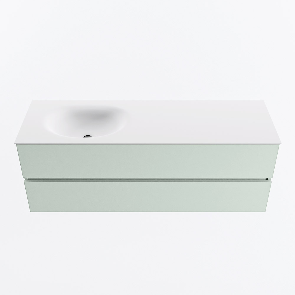 MONDIAZ VICA 140cm mueble de baño Greey 2 cajones. Lavabo MOON Izquierda sin orificio, color Talc. 5 MONDIAZ VICA 140cm mueble de baño Greey 2 cajones. Lavabo MOON Izquierda sin orificio, color Talc. - Imagen 5