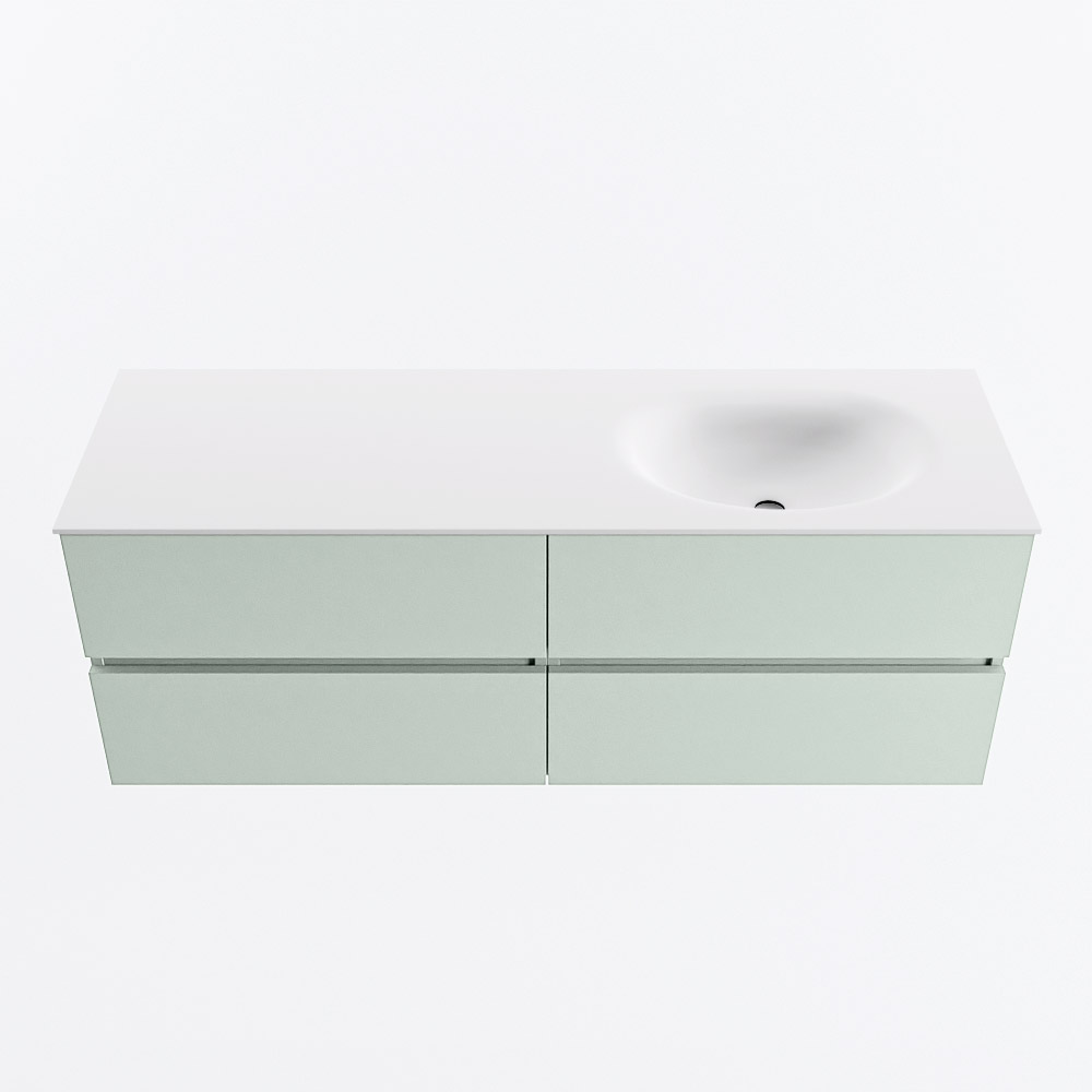 MONDIAZ VICA 140cm mueble de baño Greey 4 cajones. Lavabo MOON Derecho 1 orificio, color Talc. 5 MONDIAZ VICA 140cm mueble de baño Greey 4 cajones. Lavabo MOON Derecho 1 orificio, color Talc. - Imagen 5