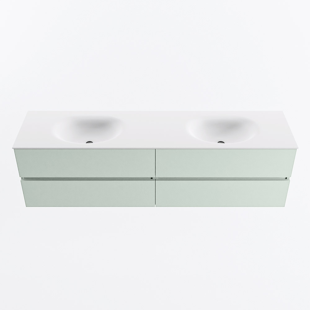 MONDIAZ VICA 180cm mueble de baño Greey 4 cajones. Lavabo MOON Doble 2 orificios, color Talc. 5 MONDIAZ VICA 180cm mueble de baño Greey 4 cajones. Lavabo MOON Doble 2 orificios, color Talc. - Imagen 5