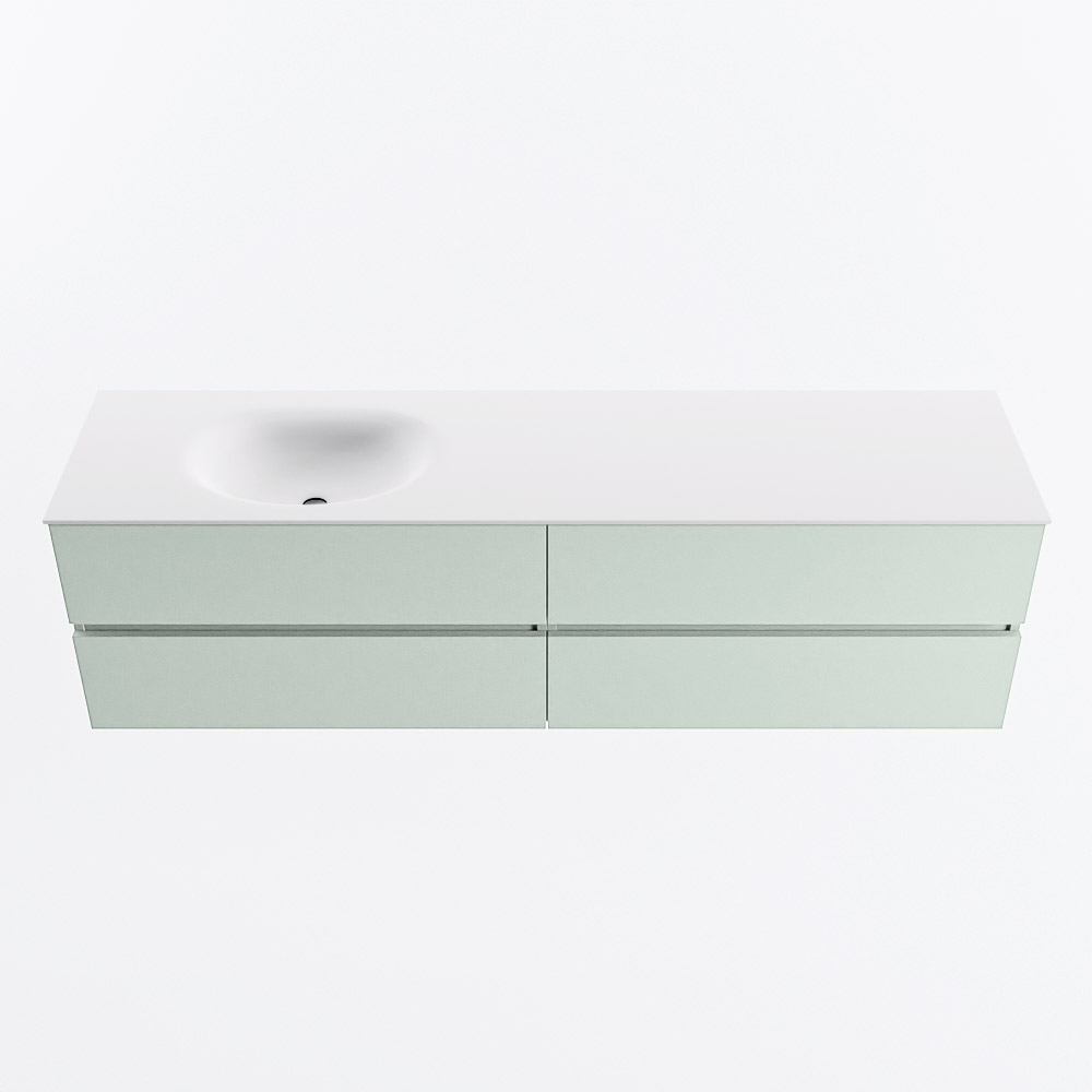 MONDIAZ VICA 180cm mueble de baño Greey 4 cajones. Lavabo MOON Izquierda sin orificio, color Talc. 5 MONDIAZ VICA 180cm mueble de baño Greey 4 cajones. Lavabo MOON Izquierda sin orificio, color Talc. - Imagen 5