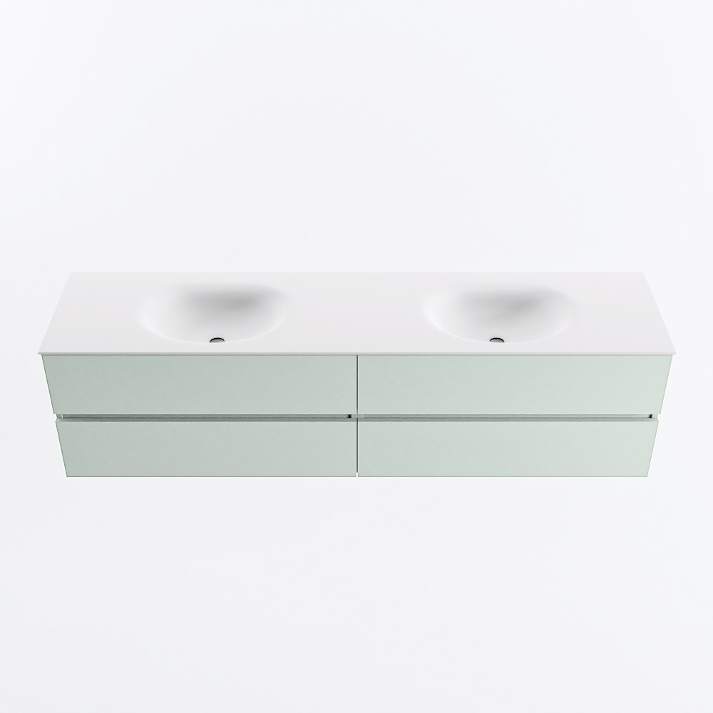 MONDIAZ VICA 190cm mueble de baño Greey 4 cajones. Lavabo MOON Doble sin orificio, color Talc. 5 MONDIAZ VICA 190cm mueble de baño Greey 4 cajones. Lavabo MOON Doble sin orificio, color Talc. - Imagen 5