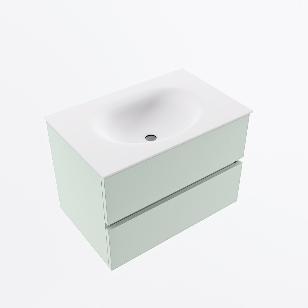 MONDIAZ VICA 70cm mueble de baño Greey 2 cajones. Lavabo MOON Centro 1 orificio, color Talc. 6 MONDIAZ VICA 70cm mueble de baño Greey 2 cajones. Lavabo MOON Centro 1 orificio, color Talc. - Imagen 6