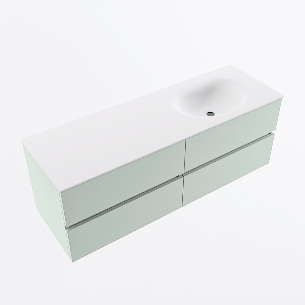 MONDIAZ VICA 140cm mueble de baño Greey 4 cajones. Lavabo MOON Derecho sin orificio, color Talc. 6 MONDIAZ VICA 140cm mueble de baño Greey 4 cajones. Lavabo MOON Derecho sin orificio, color Talc. - Imagen 6