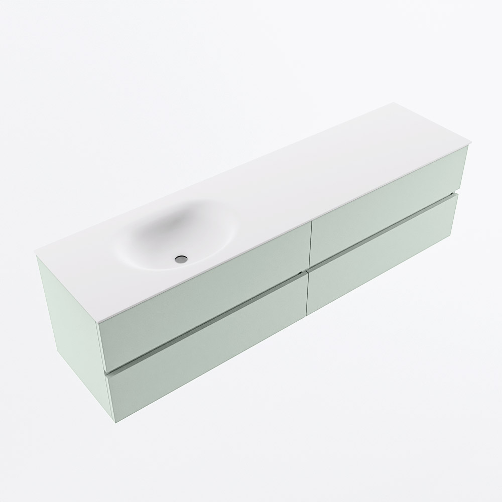 MONDIAZ VICA 180cm mueble de baño Greey 4 cajones. Lavabo MOON Izquierda sin orificio, color Talc. 6 MONDIAZ VICA 180cm mueble de baño Greey 4 cajones. Lavabo MOON Izquierda sin orificio, color Talc. - Imagen 6