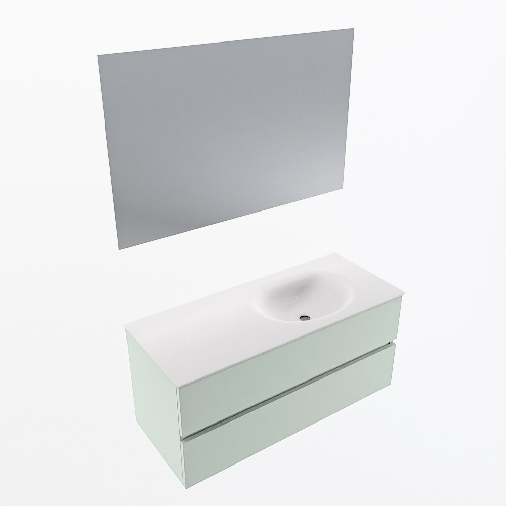 MONDIAZ VICA 110cm mueble de baño Greey 2 cajones. Lavabo MOON Derecho 1 orificio color Talc con espejo LED. 6 MONDIAZ VICA 110cm mueble de baño Greey 2 cajones. Lavabo MOON Derecho 1 orificio color Talc con espejo LED. - Imagen 6