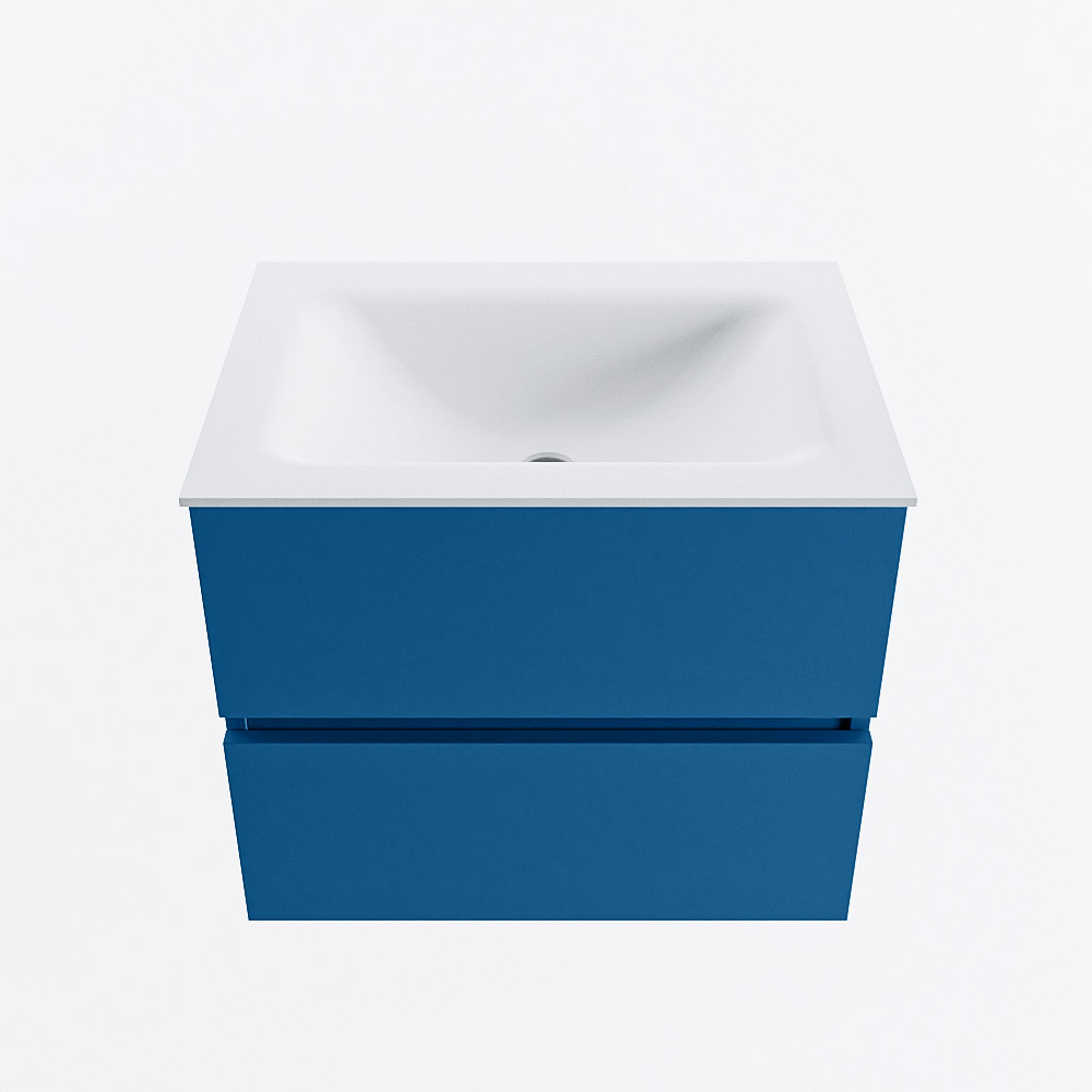 MONDIAZ VICA 60cm mueble de baño Jeans 2 cajones. Lavabo CLOUD Centro sin orificio, color Talc. 5 MONDIAZ VICA 60cm mueble de baño Jeans 2 cajones. Lavabo CLOUD Centro sin orificio, color Talc. - Imagen 5