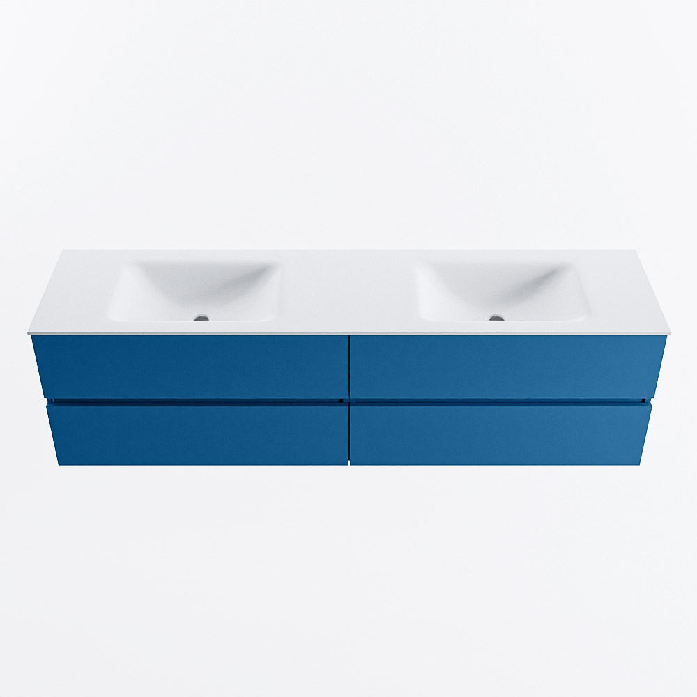 MONDIAZ VICA 180cm mueble de baño Jeans 4 cajones. Lavabo CLOUD Doble sin orificio, color Talc. 5 MONDIAZ VICA 180cm mueble de baño Jeans 4 cajones. Lavabo CLOUD Doble sin orificio, color Talc. - Imagen 5