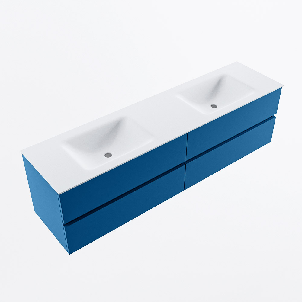 MONDIAZ VICA 180cm mueble de baño Jeans 4 cajones. Lavabo CLOUD Doble 2 orificios, color Talc. 6 MONDIAZ VICA 180cm mueble de baño Jeans 4 cajones. Lavabo CLOUD Doble 2 orificios, color Talc. - Imagen 6
