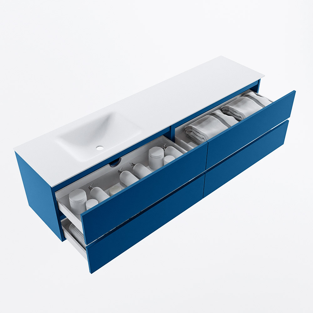 MONDIAZ VICA 190cm mueble de baño Jeans 4 cajones. Lavabo CLOUD Izquierda sin orificio, color Talc. 7 MONDIAZ VICA 190cm mueble de baño Jeans 4 cajones. Lavabo CLOUD Izquierda sin orificio, color Talc. - Imagen 7