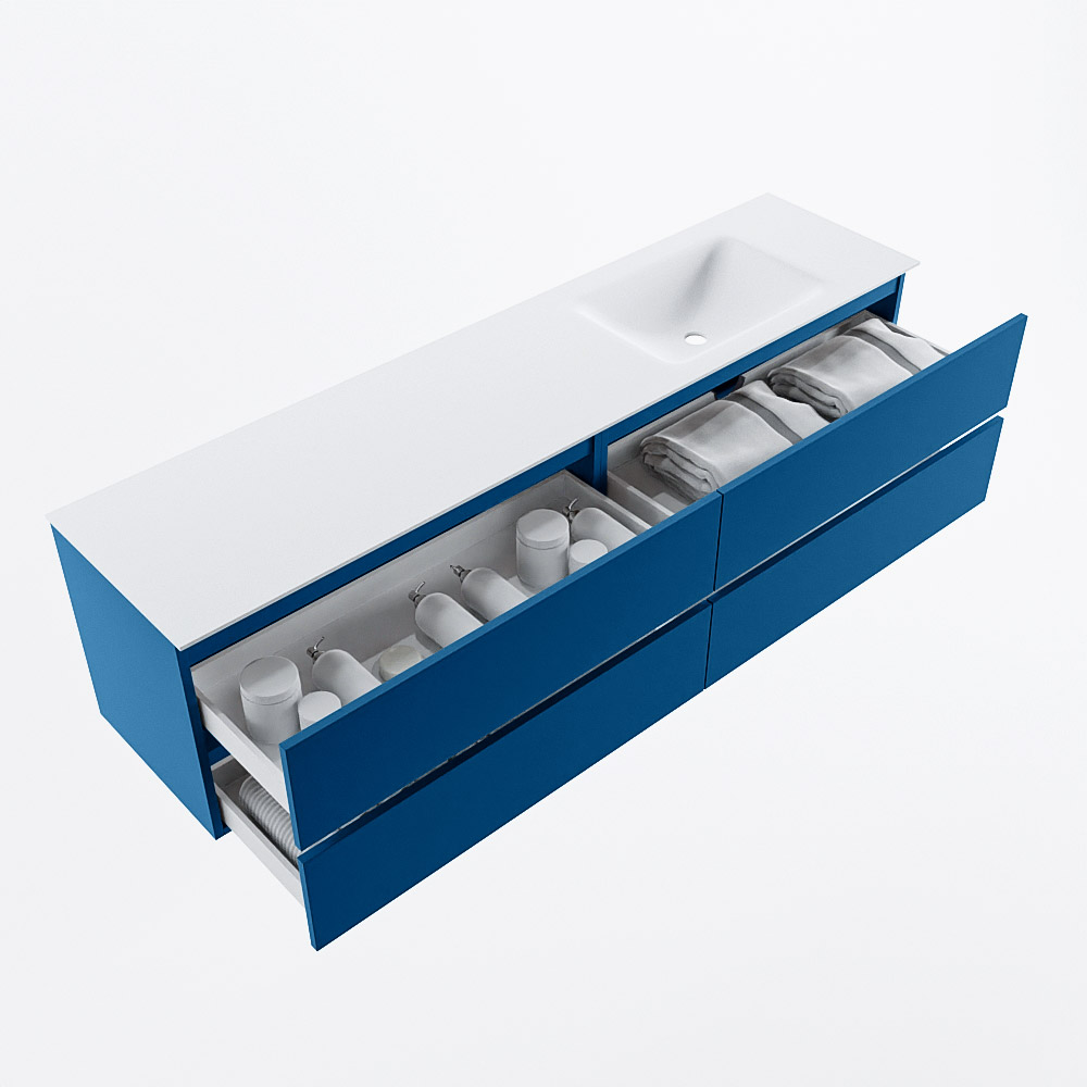 MONDIAZ VICA 190cm mueble de baño Jeans 4 cajones. Lavabo CLOUD Derecho sin orificio, color Talc. 7 MONDIAZ VICA 190cm mueble de baño Jeans 4 cajones. Lavabo CLOUD Derecho sin orificio, color Talc. - Imagen 7