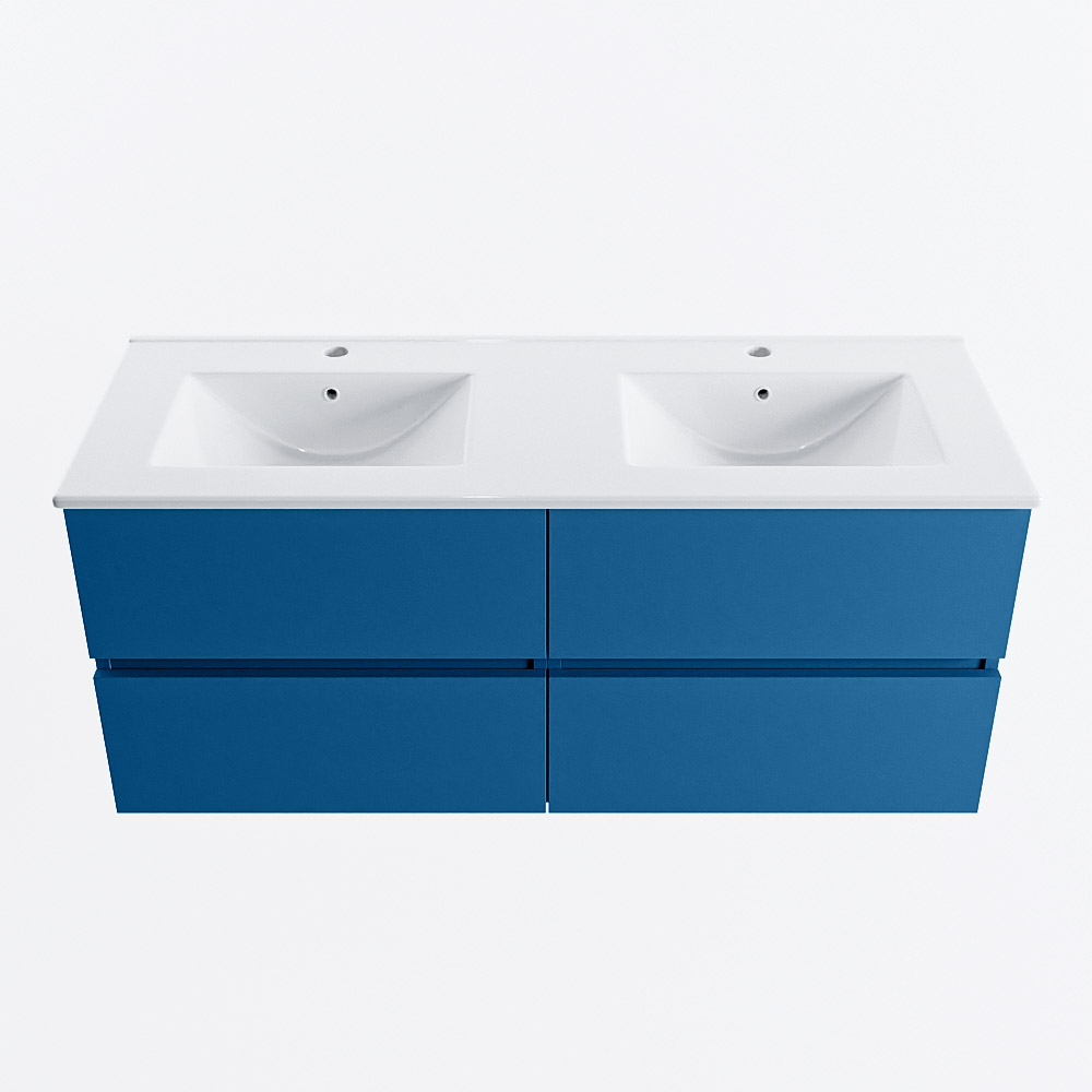MONDIAZ VICA 120cm mueble de baño Jeans 4 cajones. Lavabo DENIA Doble 2 orificios, color Blanco brillo. 5 MONDIAZ VICA 120cm mueble de baño Jeans 4 cajones. Lavabo DENIA Doble 2 orificios, color Blanco brillo. - Imagen 5