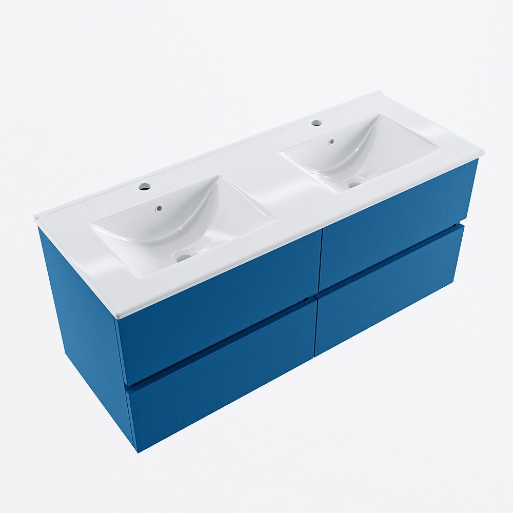 MONDIAZ VICA 120cm mueble de baño Jeans 4 cajones. Lavabo DENIA Doble 2 orificios, color Blanco brillo. 6 MONDIAZ VICA 120cm mueble de baño Jeans 4 cajones. Lavabo DENIA Doble 2 orificios, color Blanco brillo. - Imagen 6