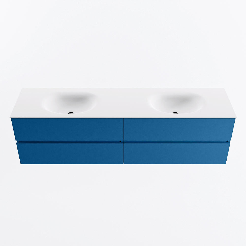 MONDIAZ VICA 180cm mueble de baño Jeans 4 cajones. Lavabo MOON Doble 2 orificios, color Talc. 5 MONDIAZ VICA 180cm mueble de baño Jeans 4 cajones. Lavabo MOON Doble 2 orificios, color Talc. - Imagen 5