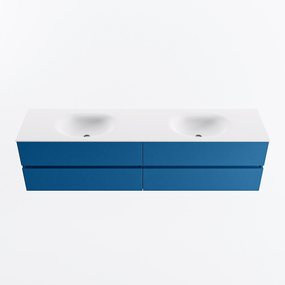 MONDIAZ VICA 190cm mueble de baño Jeans 4 cajones. Lavabo MOON Doble 2 orificios, color Talc. 5 MONDIAZ VICA 190cm mueble de baño Jeans 4 cajones. Lavabo MOON Doble 2 orificios, color Talc. - Imagen 5