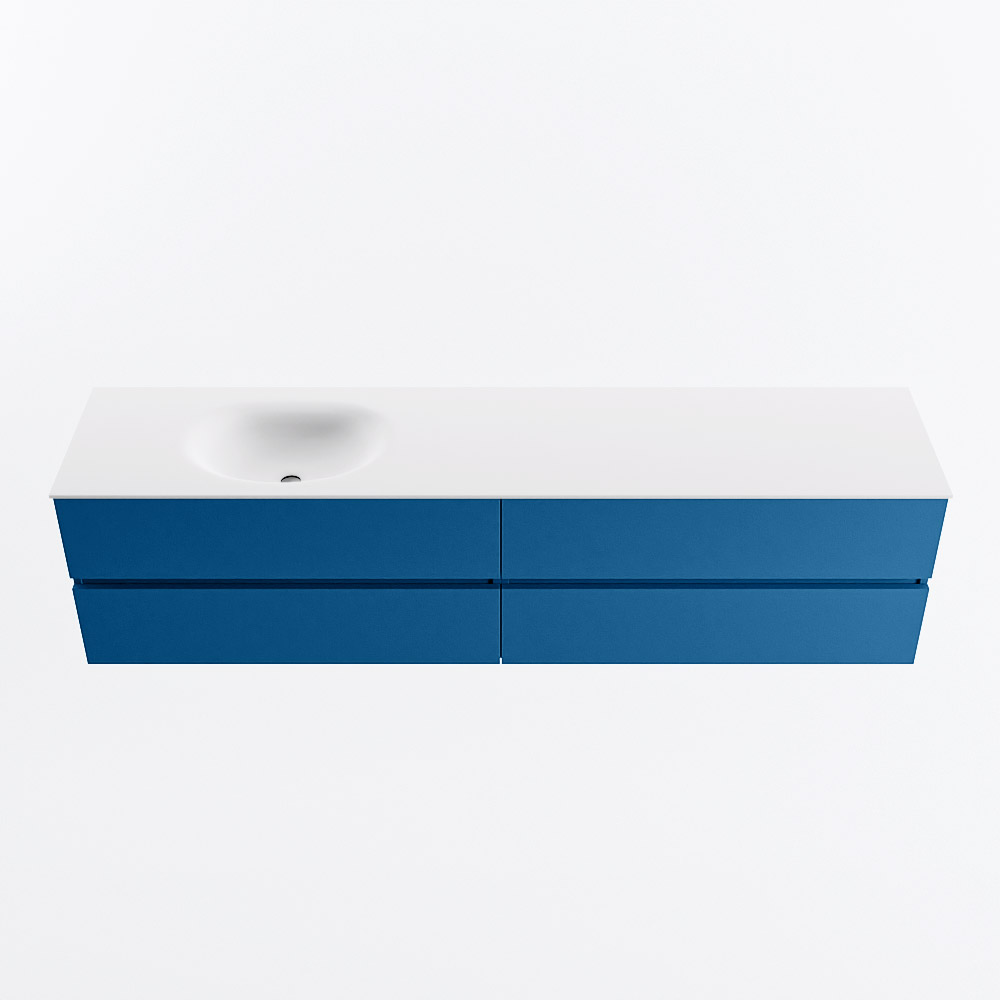 MONDIAZ VICA 200cm mueble de baño Jeans 4 cajones. Lavabo MOON Izquierda 1 orificio, color Talc. 5 MONDIAZ VICA 200cm mueble de baño Jeans 4 cajones. Lavabo MOON Izquierda 1 orificio, color Talc. - Imagen 5