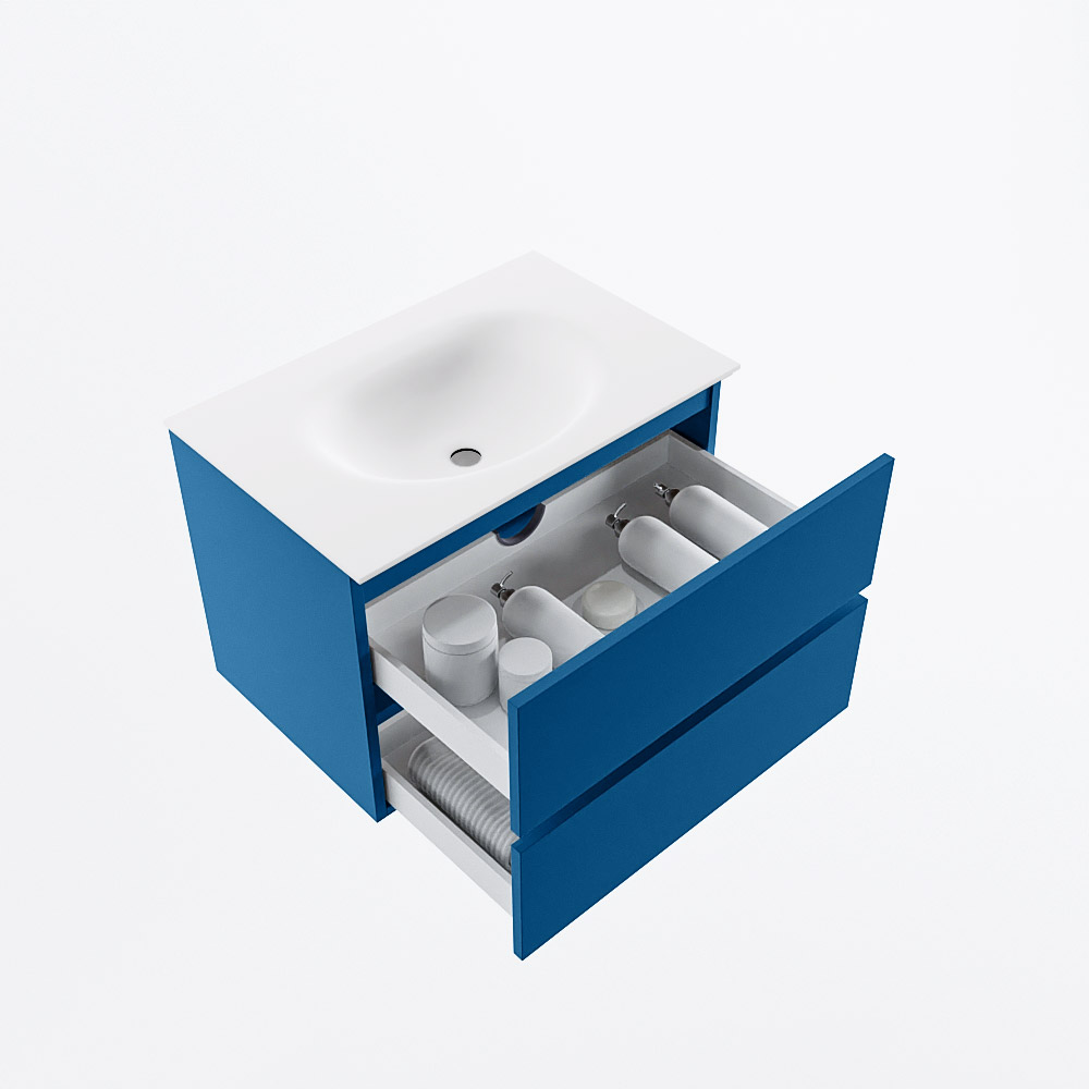 MONDIAZ VICA 70cm mueble de baño Jeans 2 cajones. Lavabo MOON Centro sin orificio, color Talc. 7 MONDIAZ VICA 70cm mueble de baño Jeans 2 cajones. Lavabo MOON Centro sin orificio, color Talc. - Imagen 7