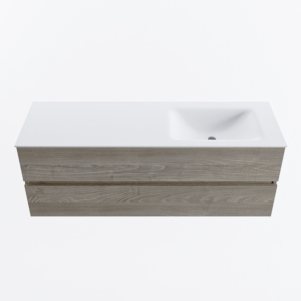 MONDIAZ VICA 140cm mueble de baño Light Brown Grey 2 cajones. Lavabo CLOUD Derecho sin orificio, color Talc. 5 MONDIAZ VICA 140cm mueble de baño Light Brown Grey 2 cajones. Lavabo CLOUD Derecho sin orificio, color Talc. - Imagen 5