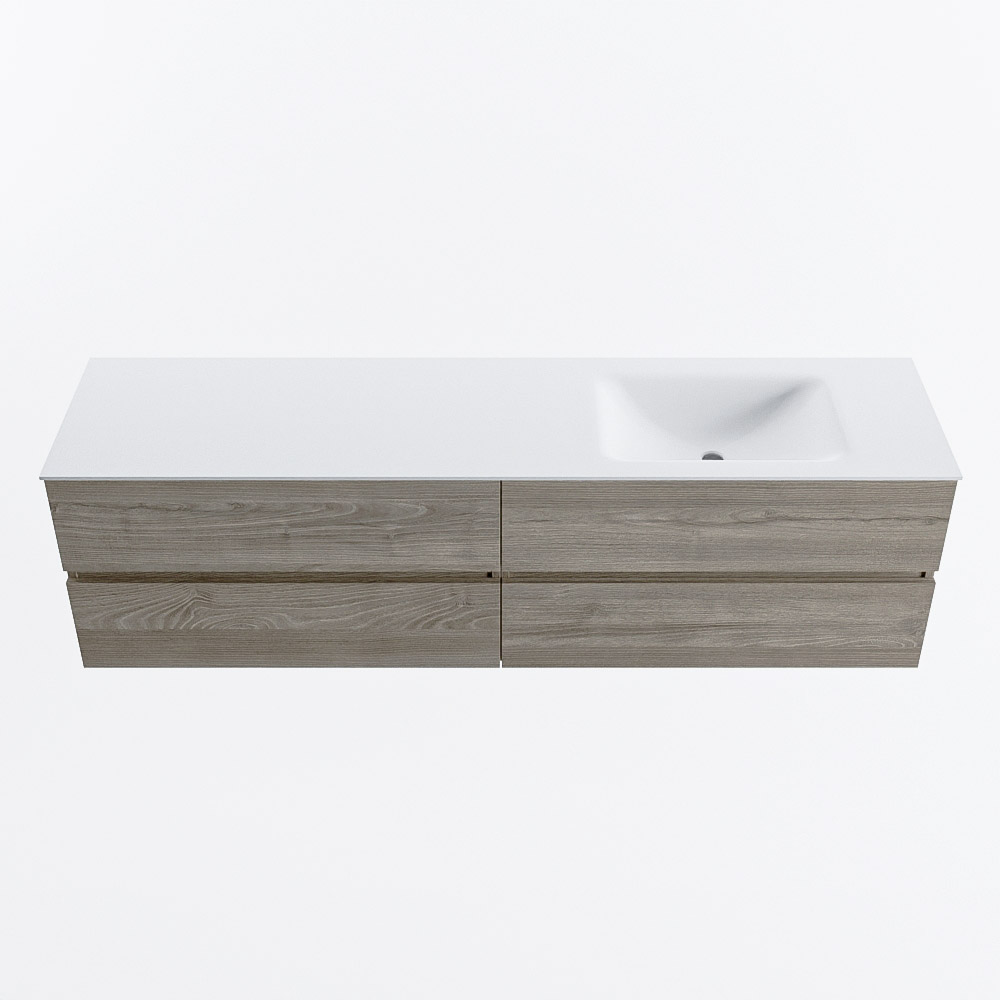 MONDIAZ VICA 180cm mueble de baño Light Brown Grey 4 cajones. Lavabo CLOUD Derecho 1 orificio, color Talc. 5 MONDIAZ VICA 180cm mueble de baño Light Brown Grey 4 cajones. Lavabo CLOUD Derecho 1 orificio, color Talc. - Imagen 5