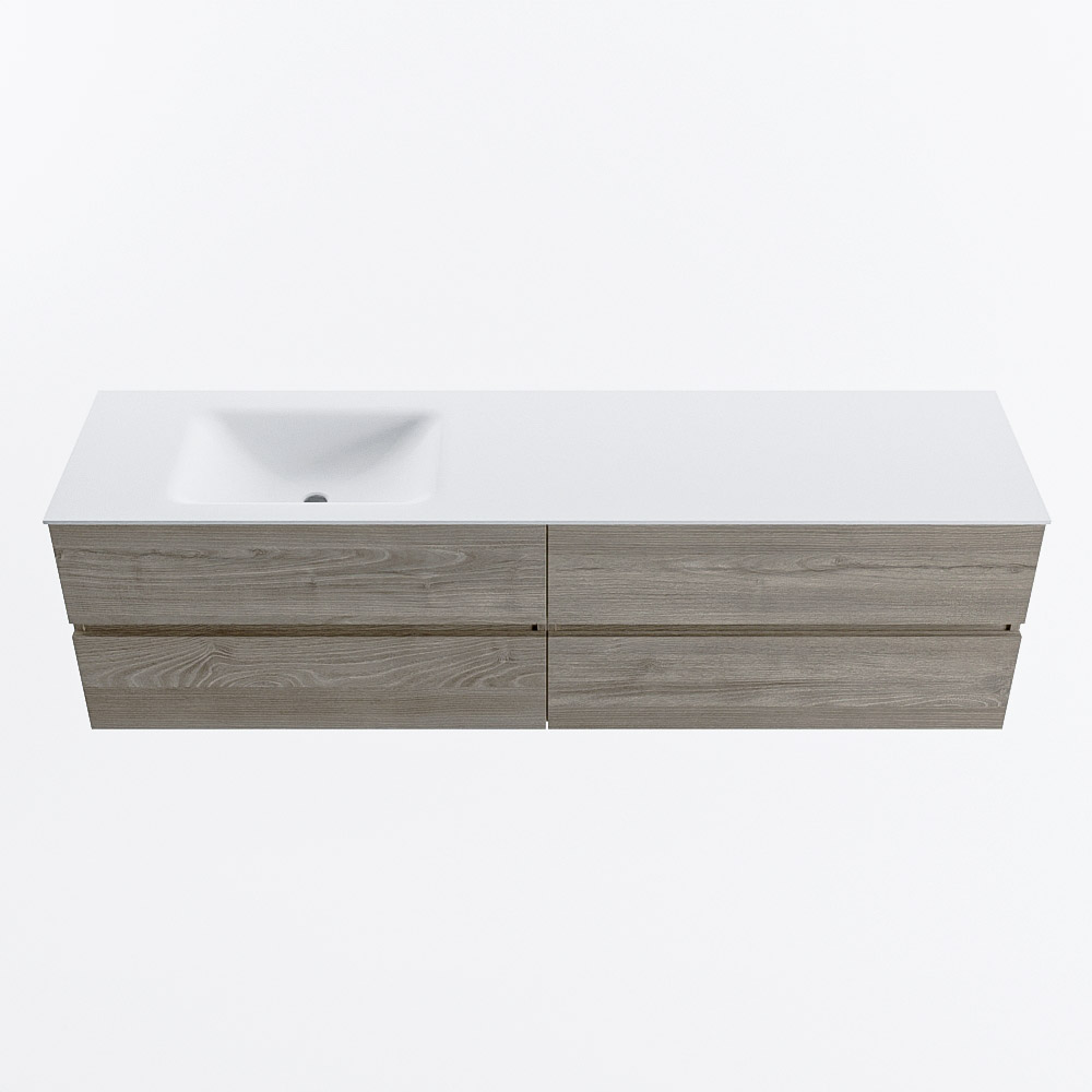 MONDIAZ VICA 180cm mueble de baño Light Brown Grey 4 cajones. Lavabo CLOUD Izquierda sin orificio, color Talc. 5 MONDIAZ VICA 180cm mueble de baño Light Brown Grey 4 cajones. Lavabo CLOUD Izquierda sin orificio, color Talc. - Imagen 5