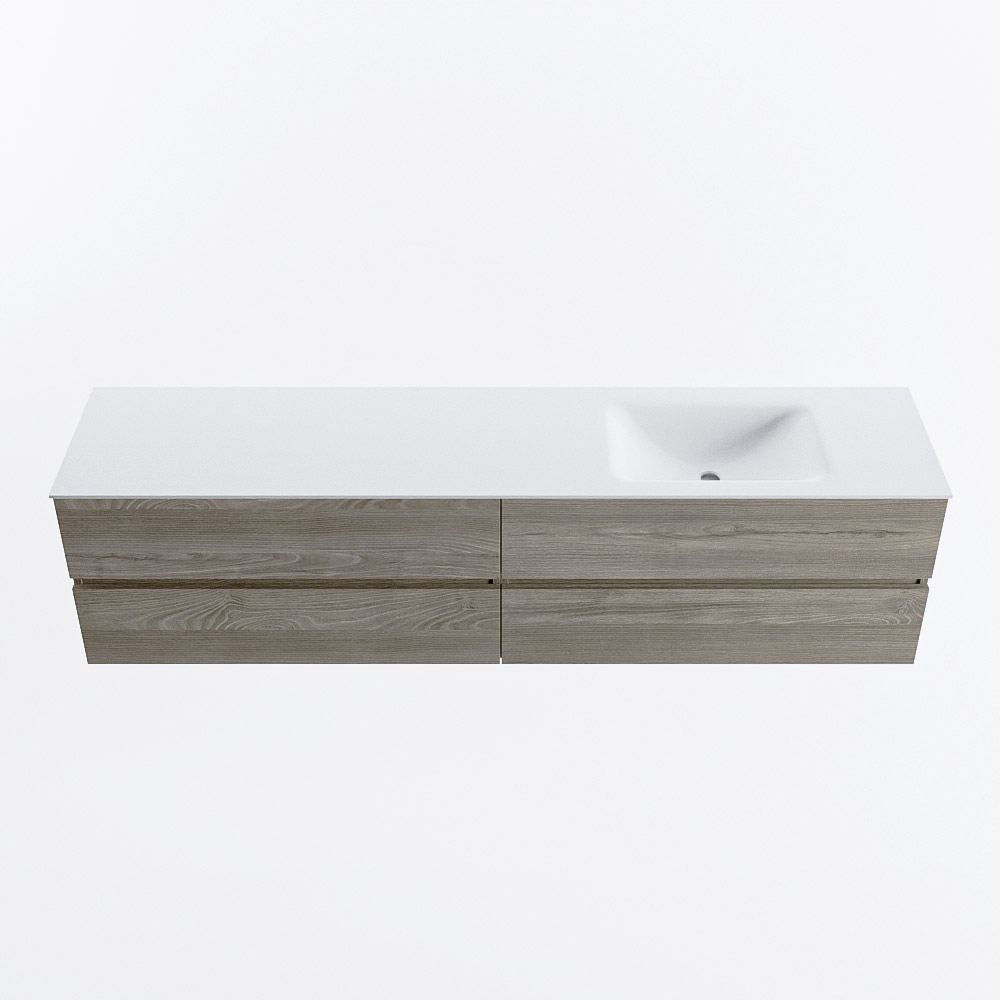 MONDIAZ VICA 200cm mueble de baño Light Brown Grey 4 cajones. Lavabo CLOUD Derecho sin orificio, color Talc. 5 MONDIAZ VICA 200cm mueble de baño Light Brown Grey 4 cajones. Lavabo CLOUD Derecho sin orificio, color Talc. - Imagen 5