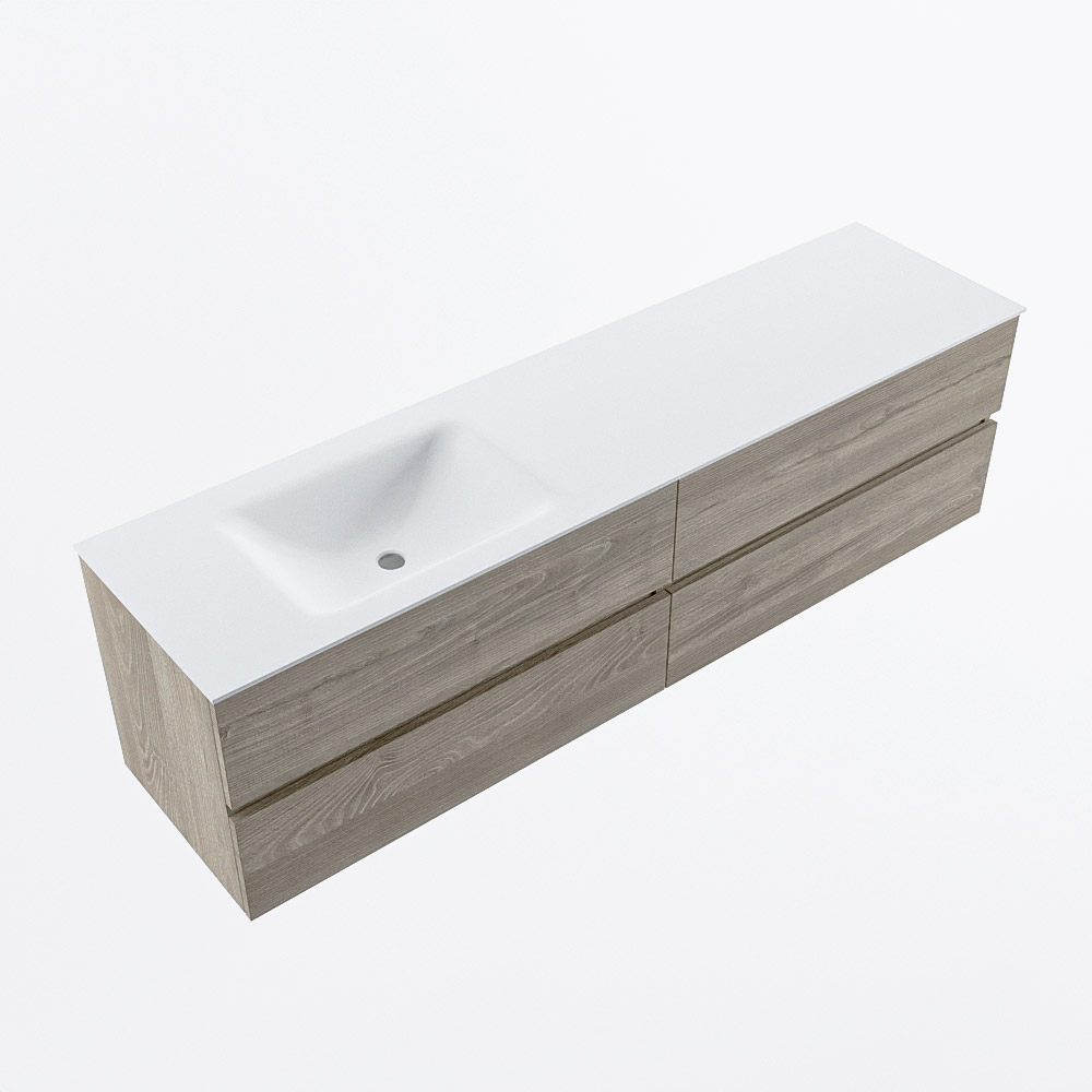 MONDIAZ VICA 180cm mueble de baño Light Brown Grey 4 cajones. Lavabo CLOUD Izquierda sin orificio, color Talc. 6 MONDIAZ VICA 180cm mueble de baño Light Brown Grey 4 cajones. Lavabo CLOUD Izquierda sin orificio, color Talc. - Imagen 6
