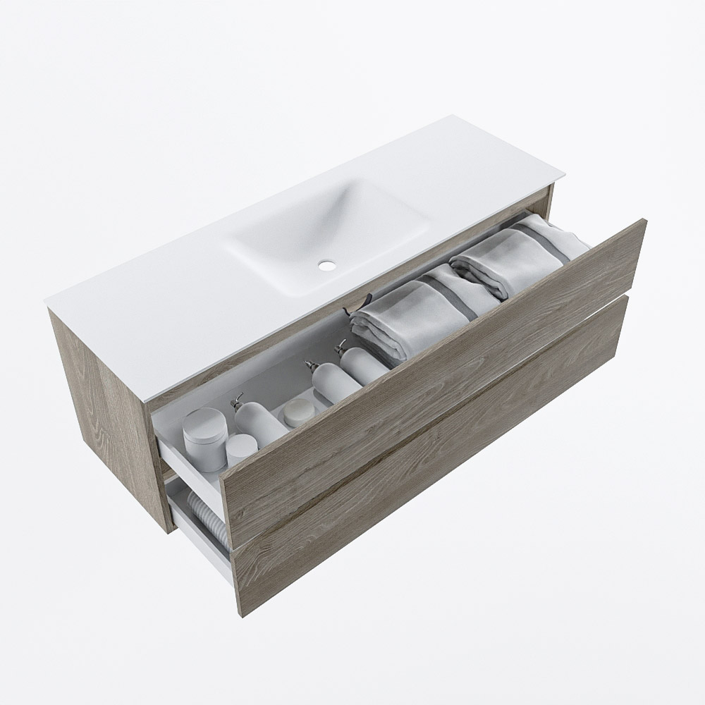 MONDIAZ VICA 140cm mueble de baño Light Brown Grey 2 cajones. Lavabo CLOUD Centro sin orificio, color Talc. 7 MONDIAZ VICA 140cm mueble de baño Light Brown Grey 2 cajones. Lavabo CLOUD Centro sin orificio, color Talc. - Imagen 7