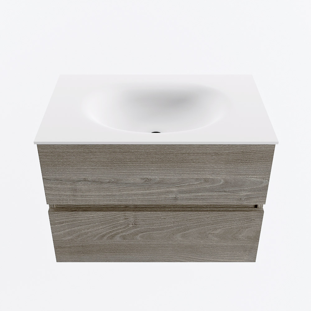 MONDIAZ VICA 70cm mueble de baño Light Brown Grey 2 cajones. Lavabo MOON Centro sin orificio, color Talc. 5 MONDIAZ VICA 70cm mueble de baño Light Brown Grey 2 cajones. Lavabo MOON Centro sin orificio, color Talc. - Imagen 5