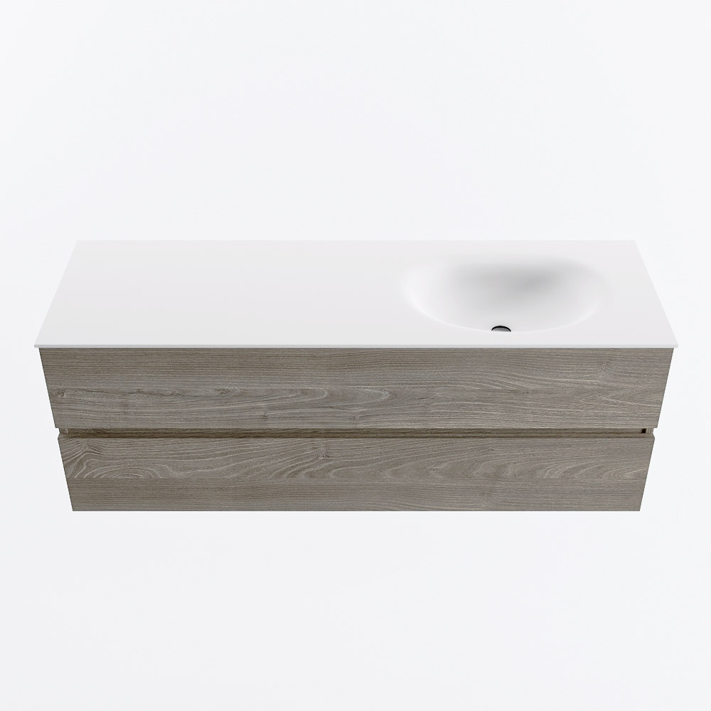 MONDIAZ VICA 140cm mueble de baño Light Brown Grey 2 cajones. Lavabo MOON Derecho sin orificio, color Talc. 5 MONDIAZ VICA 140cm mueble de baño Light Brown Grey 2 cajones. Lavabo MOON Derecho sin orificio, color Talc. - Imagen 5