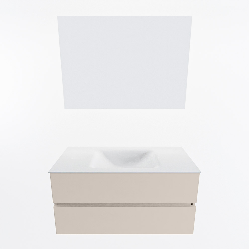 MONDIAZ VICA 100cm mueble de baño Linen 2 cajones. Lavabo CLOUD Centro 1 orificio color Talc con espejo LED. 5 MONDIAZ VICA 100cm mueble de baño Linen 2 cajones. Lavabo CLOUD Centro 1 orificio color Talc con espejo LED. - Imagen 5